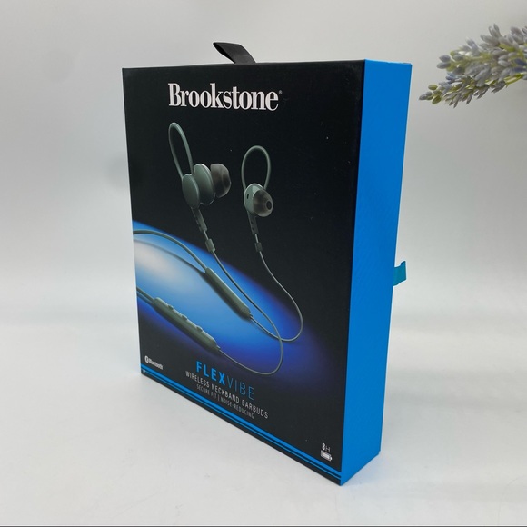 Brookstone Flexvibe wireless neckband earbuds noise reducing NIB - Picture 6 of 6